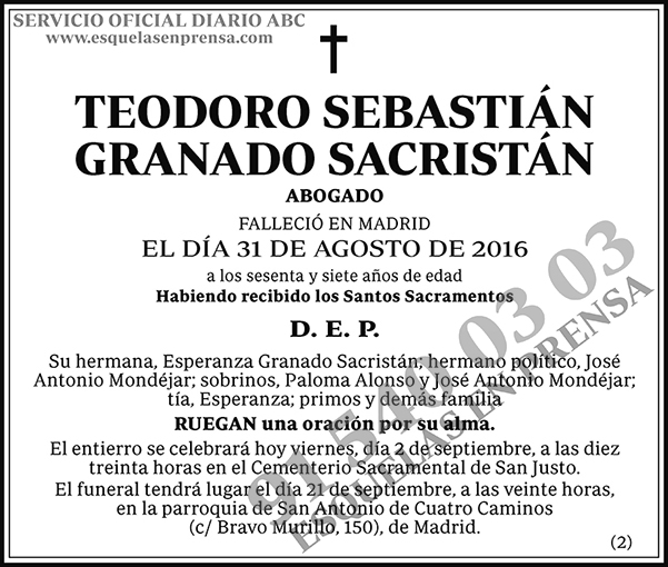 Teodoro Sebastián Granado Sacristán